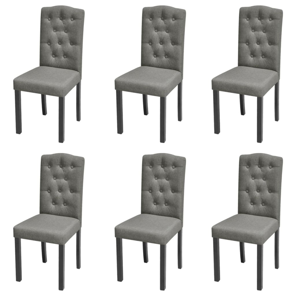 vidaXL Jedilni stoli 6 kosov sivo blago