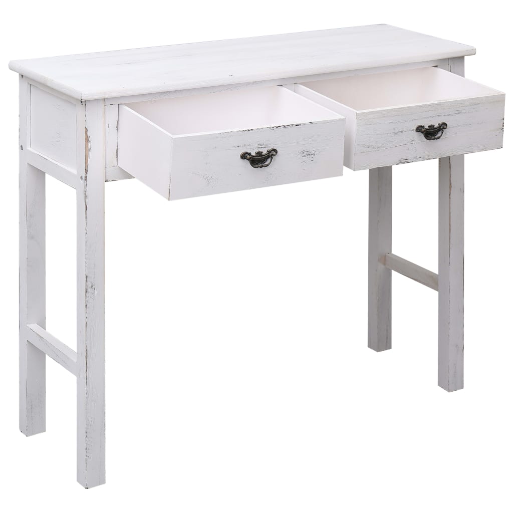vidaXL Konzolna mizica antično bela 90x30x77 cm les