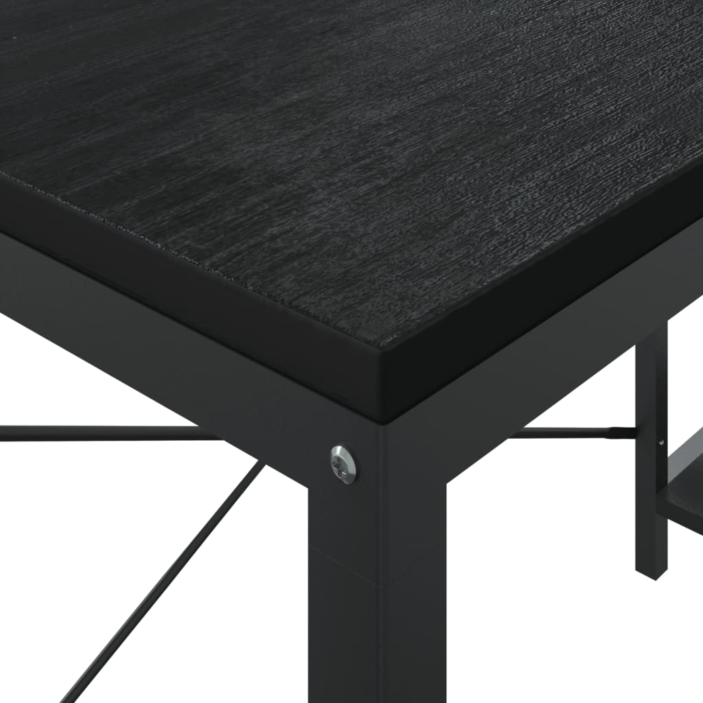 vidaXL Računalniška miza črna 110x72x70 cm iverna plošča