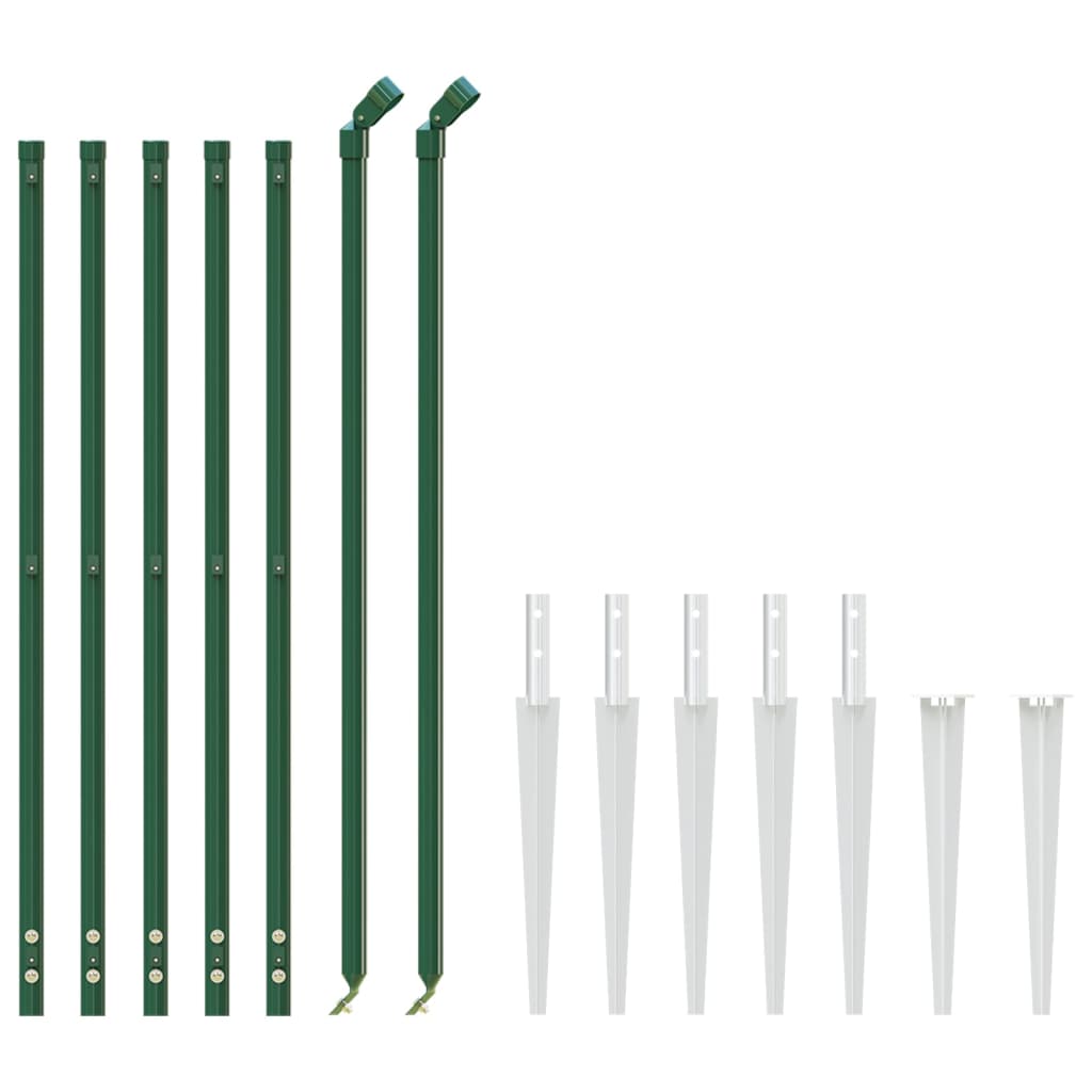 vidaXL Žična ograja s konicami za postavitev zelena 0,8x10 m
