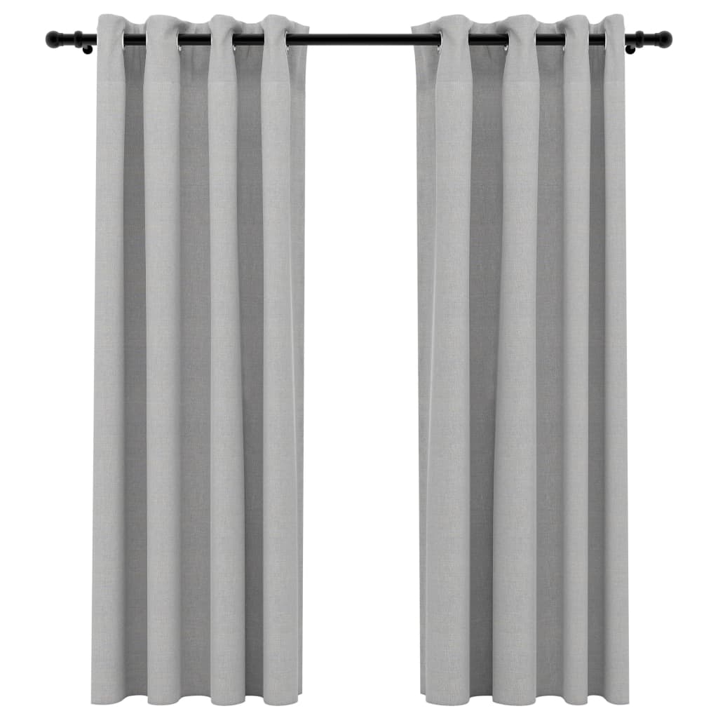 vidaXL Zatemnitvene zavese z obročki 2 kosa sive 140x175 cm