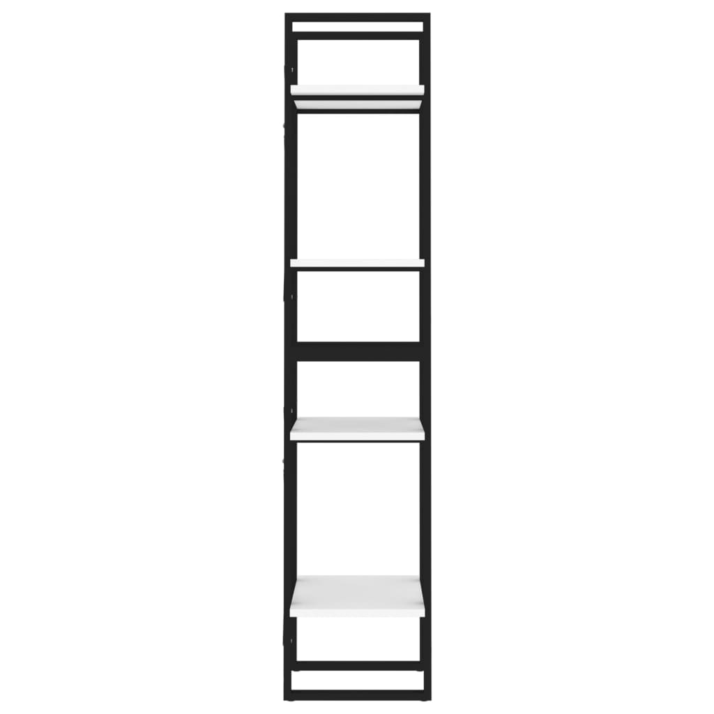 vidaXL Knjižna omara 4-nadstropna bela 40x30x140 cm iverna plošča