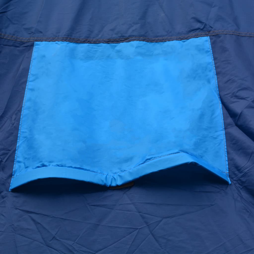 vidaXL Šotor za kampiranje za 9 oseb temno modre in modre barve