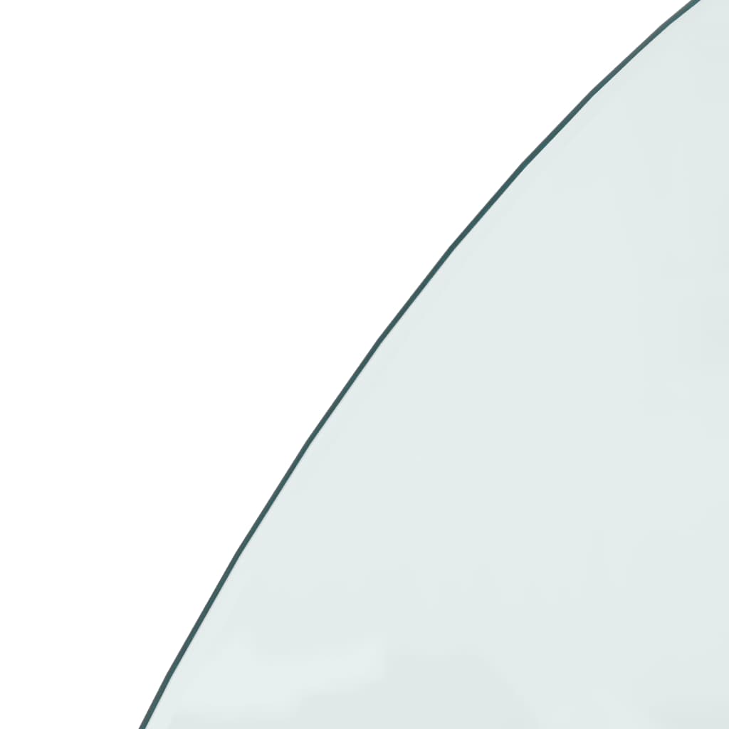 vidaXL Steklena plošča za kamin polkrožna 1200x600 mm