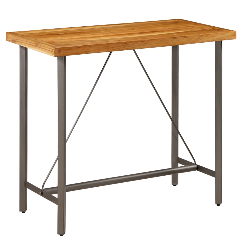 vidaXL Barska miza iz trdne predelane tikovine 120x58x106 cm