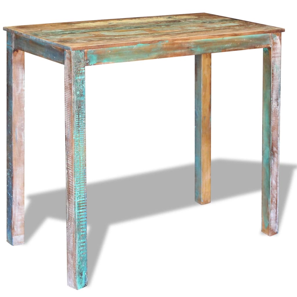 vidaXL Barska miza iz trdnega predelanega lesa 115x60x107 cm