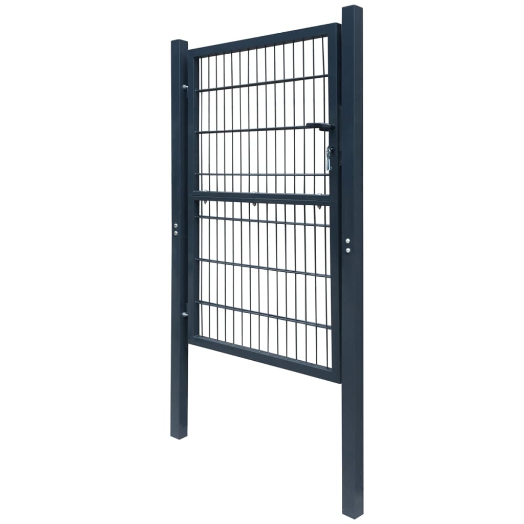 vidaXL 2D ograjna vrata (enojna) antracitno siva 106x190 cm