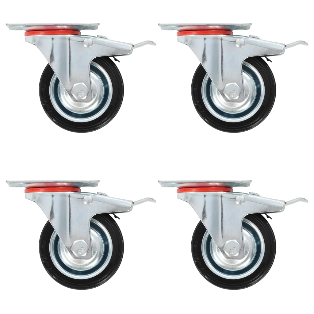 vidaXL Gibljiva kolesa z dvojnimi zavorami 4 kosi 75 mm