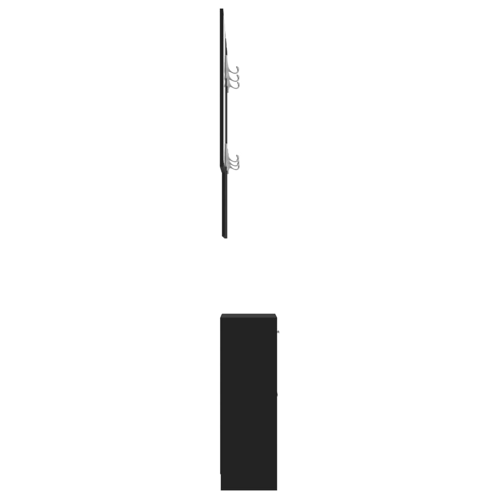 vidaXL Enota za hodnik črna 100x25x76,5 cm iverna plošča