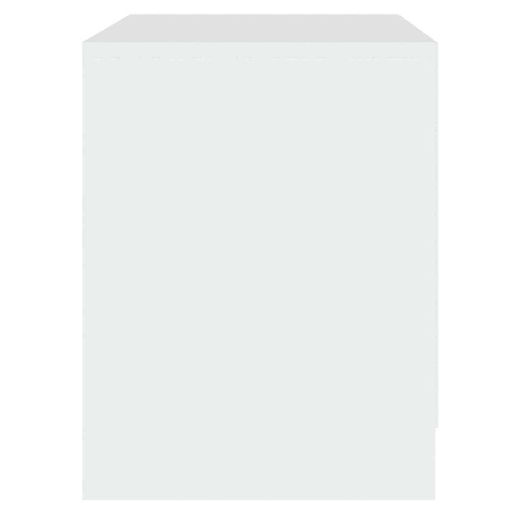 vidaXL Nočna omarica bela 45x34,5x44,5 cm iverna plošča