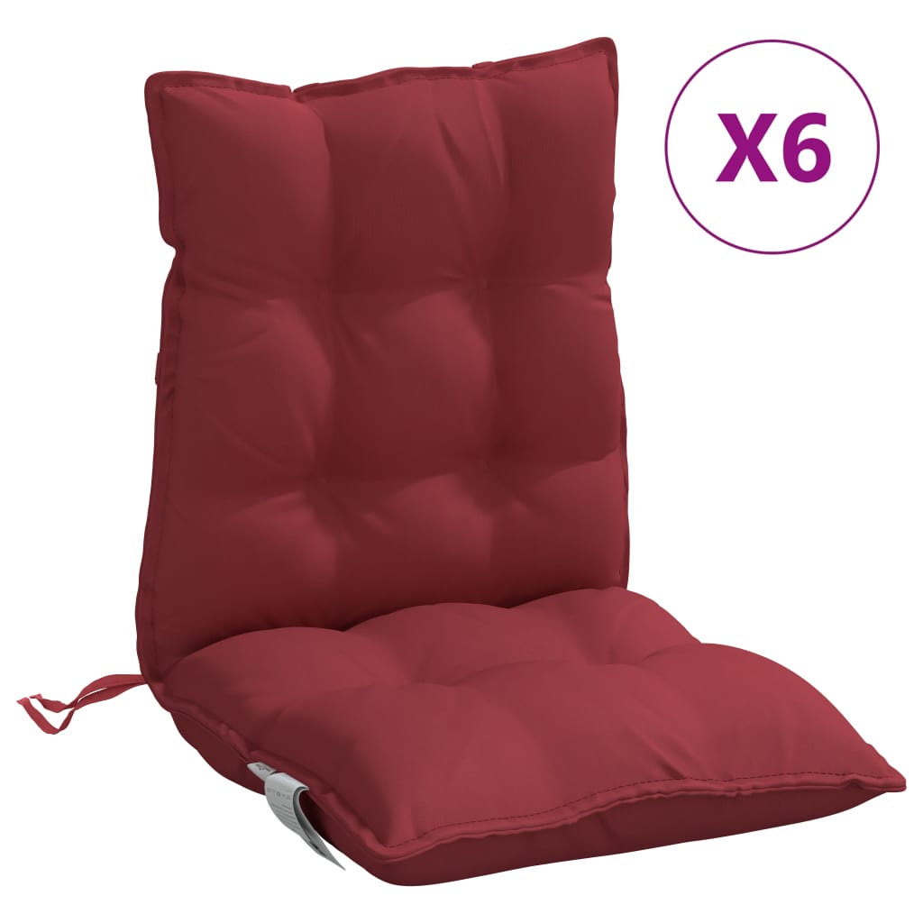 vidaXL Blazina za stol 6 kosov vinsko rdeča oxford tkanina