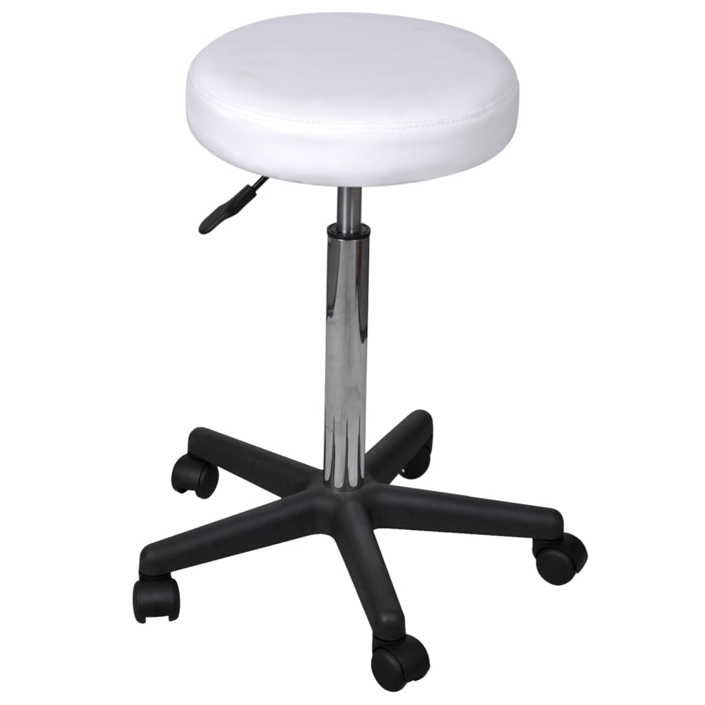 vidaXL Pisarniški stol bele barve