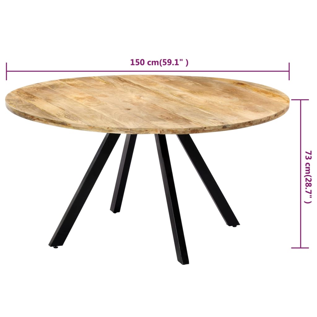 vidaXL Jedilna miza 150x73 cm trden mangov les