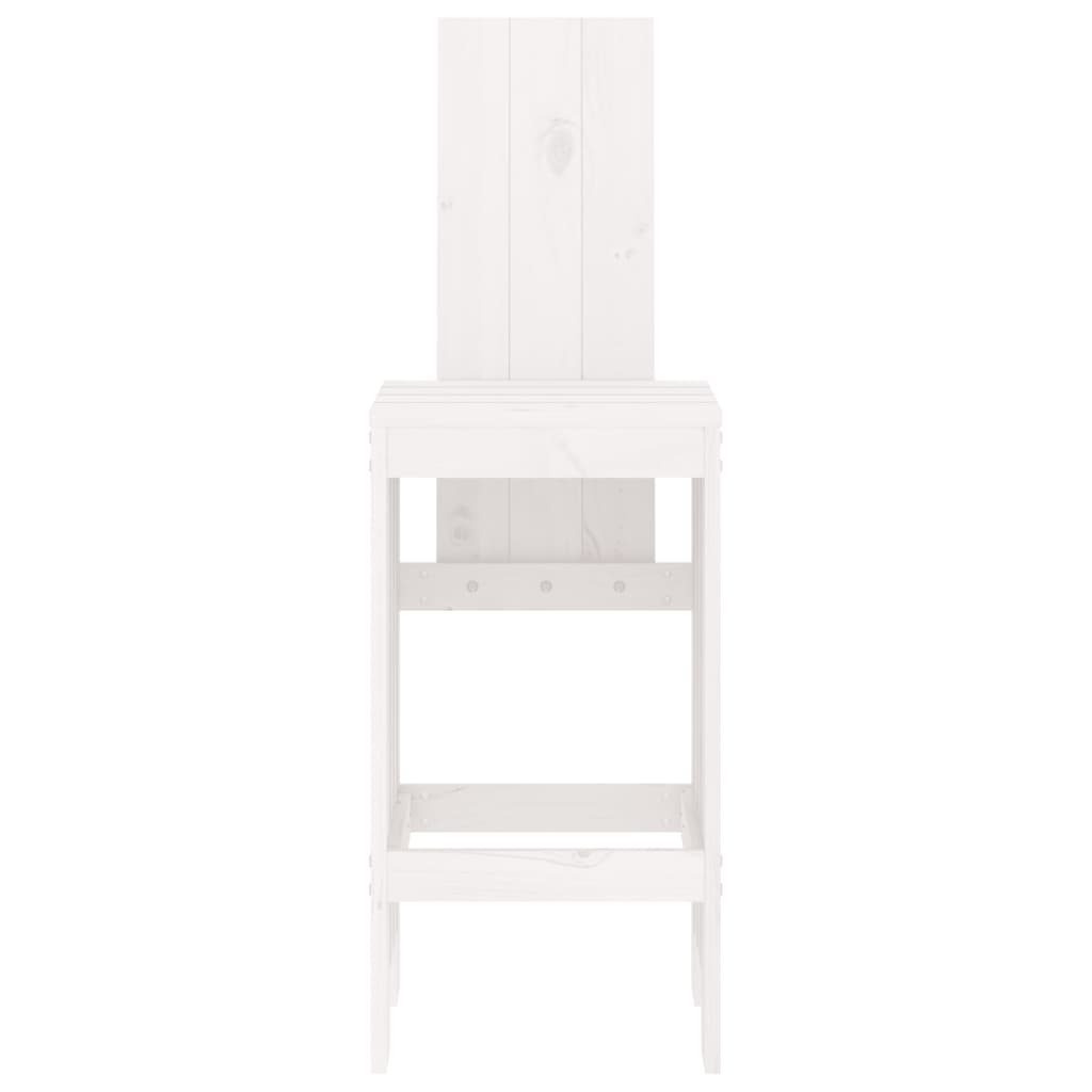 vidaXL Barski stolček 2 kosa bel 40x42x120 cm trdna borovina