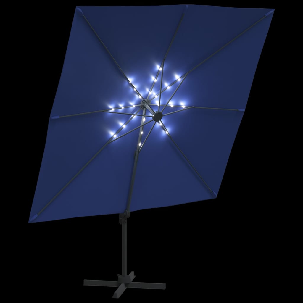 vidaXL LED vrtni senčnik sinje moder 400×300 cm