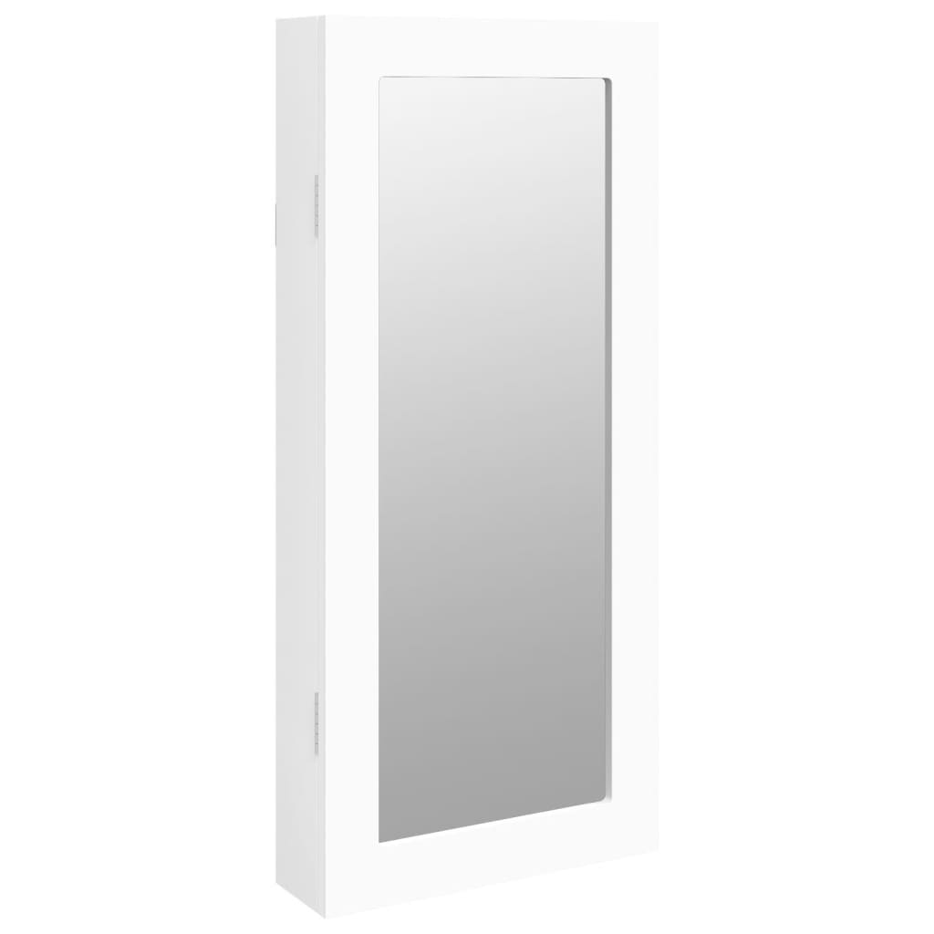 vidaXL Omarica za nakit z ogledalom stenska bela 30x8,5x67 cm