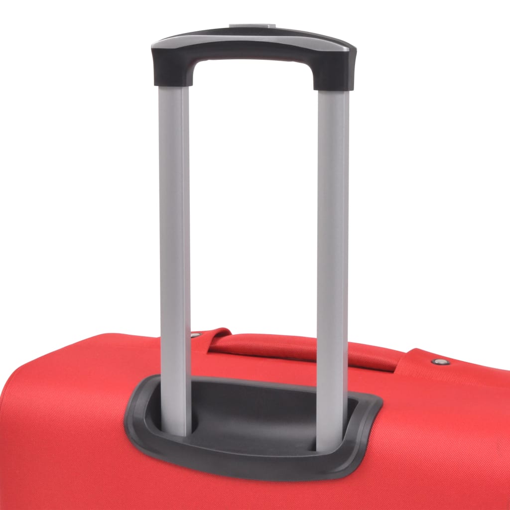 vidaXL 3 delni komplet mehkih potovalnih kovčkov rdeče barve