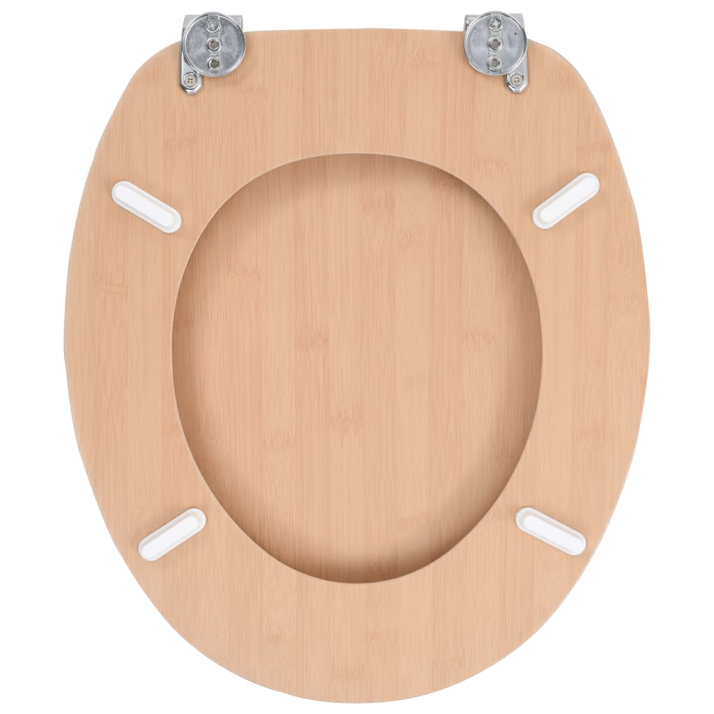 vidaXL Deska za WC školjko z MDF pokrovom dizajn bambusa