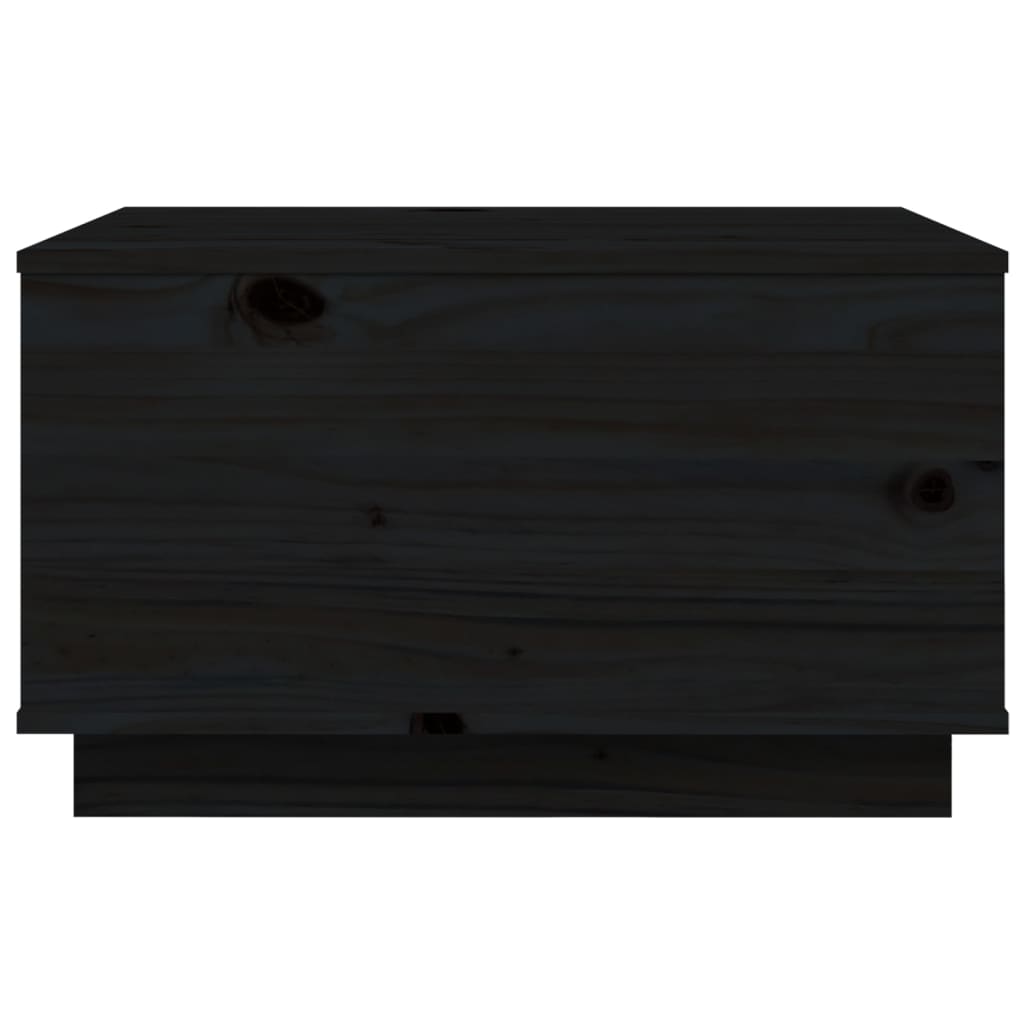 vidaXL Klubska mizica črna 60x50x35 cm trdna borovina