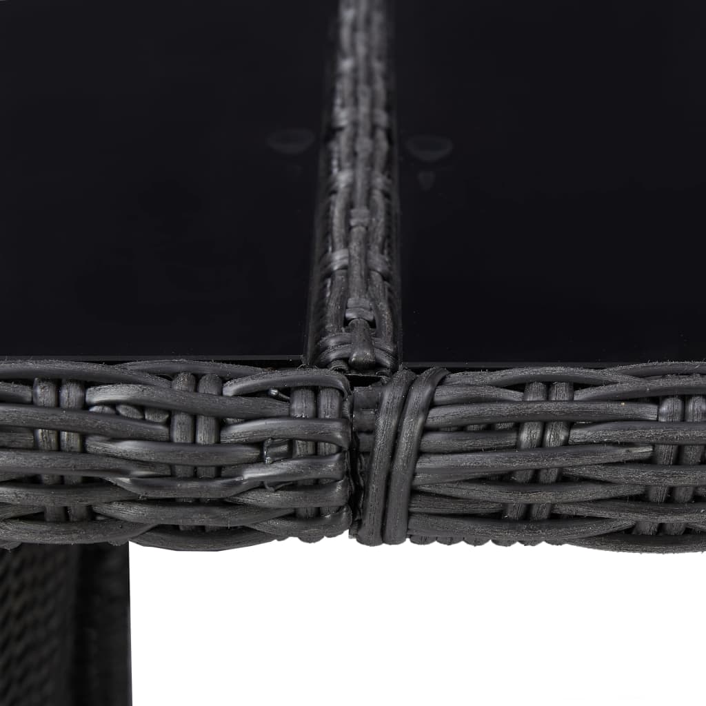 vidaXL Zunanja jedilna garnitura 11-delna poli ratan črna