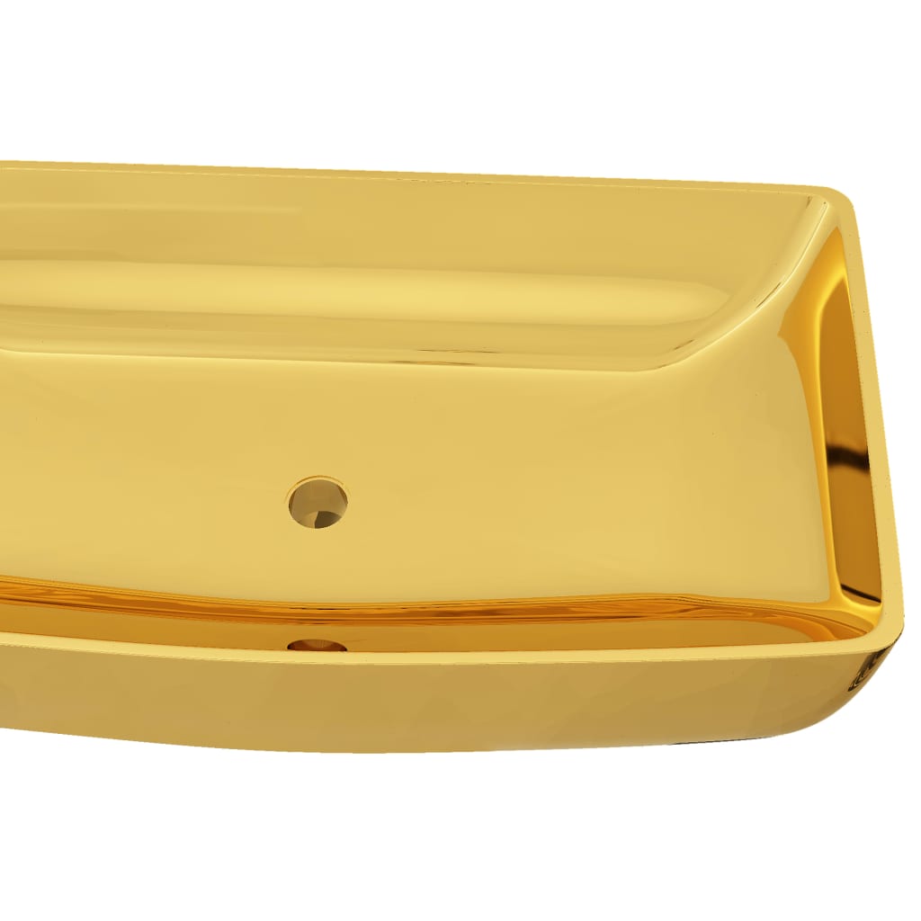 vidaXL Umivalnik 71x38x13,5 cm keramičen zlat
