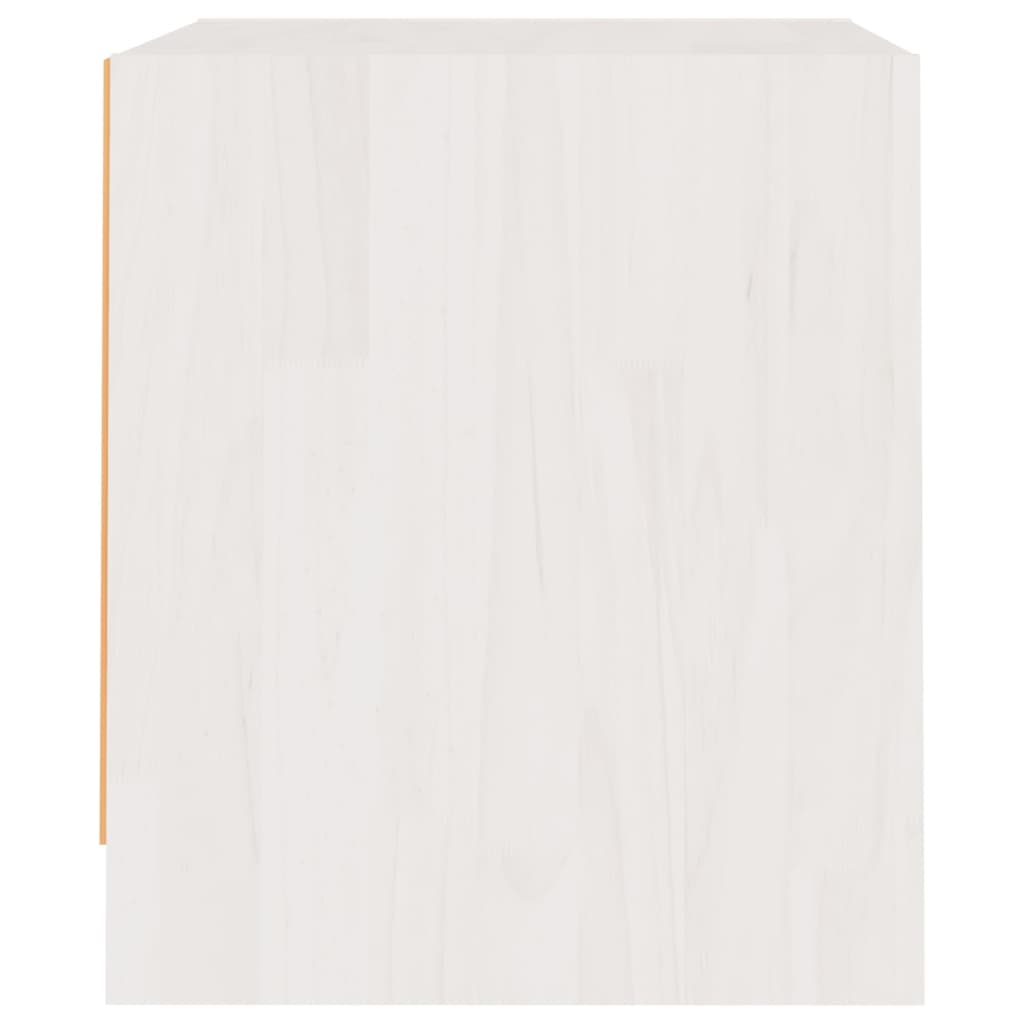 vidaXL Nočna omarica bela 40x30,5x35,5 cm trdna borovina