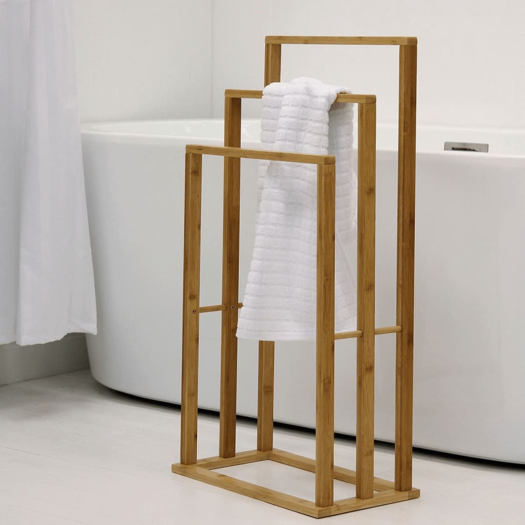 Bathroom Solutions Stojalo za brisače iz bambusa s 3 držali