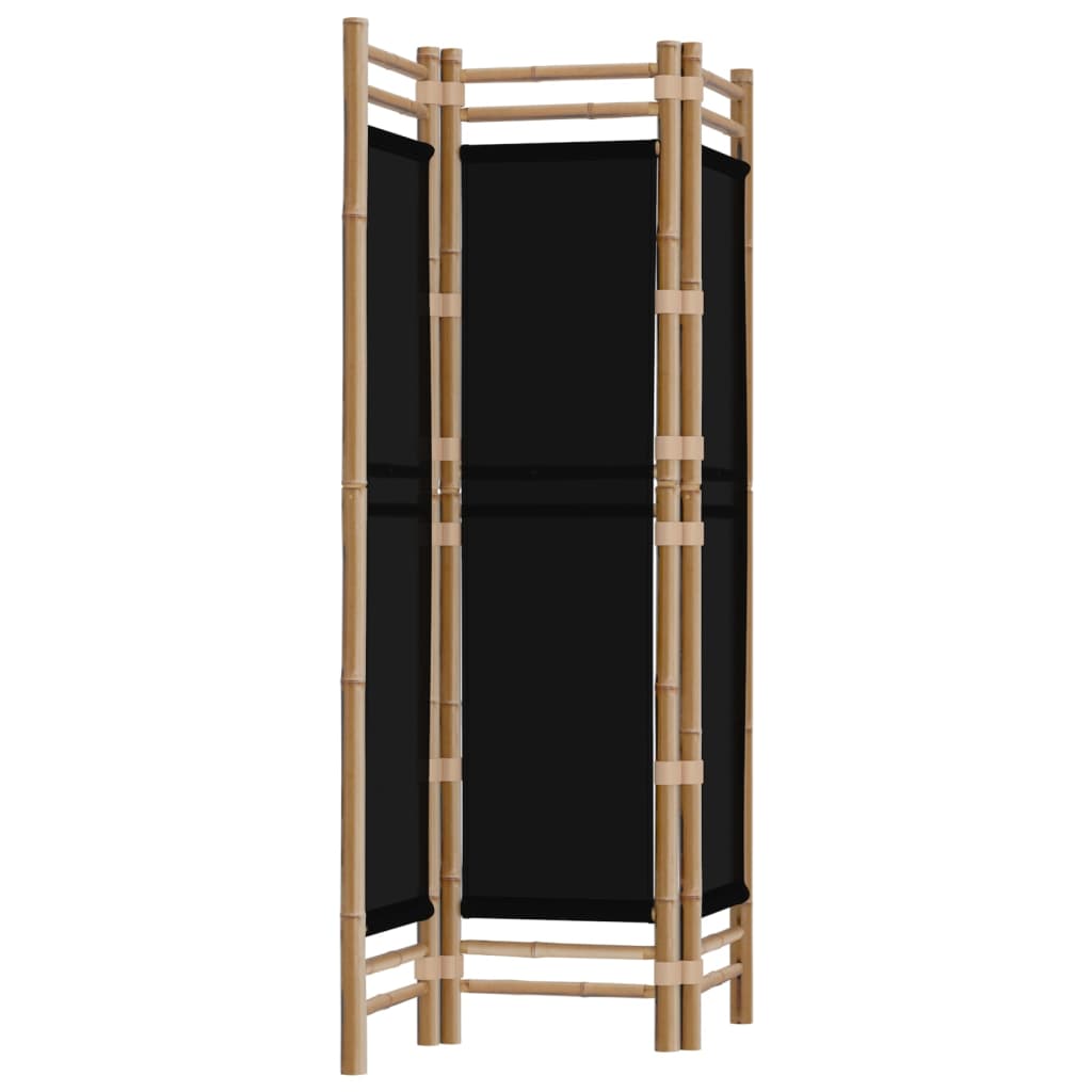vidaXL Zložljiva 3-delna pregradna stena 120 cm bambus in platno