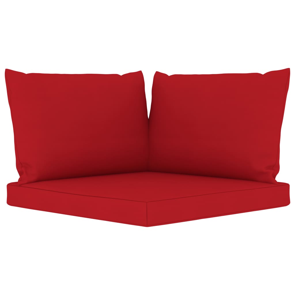 vidaXL Vrtna sedežna garnitura 9-delna z blazinami rdeča