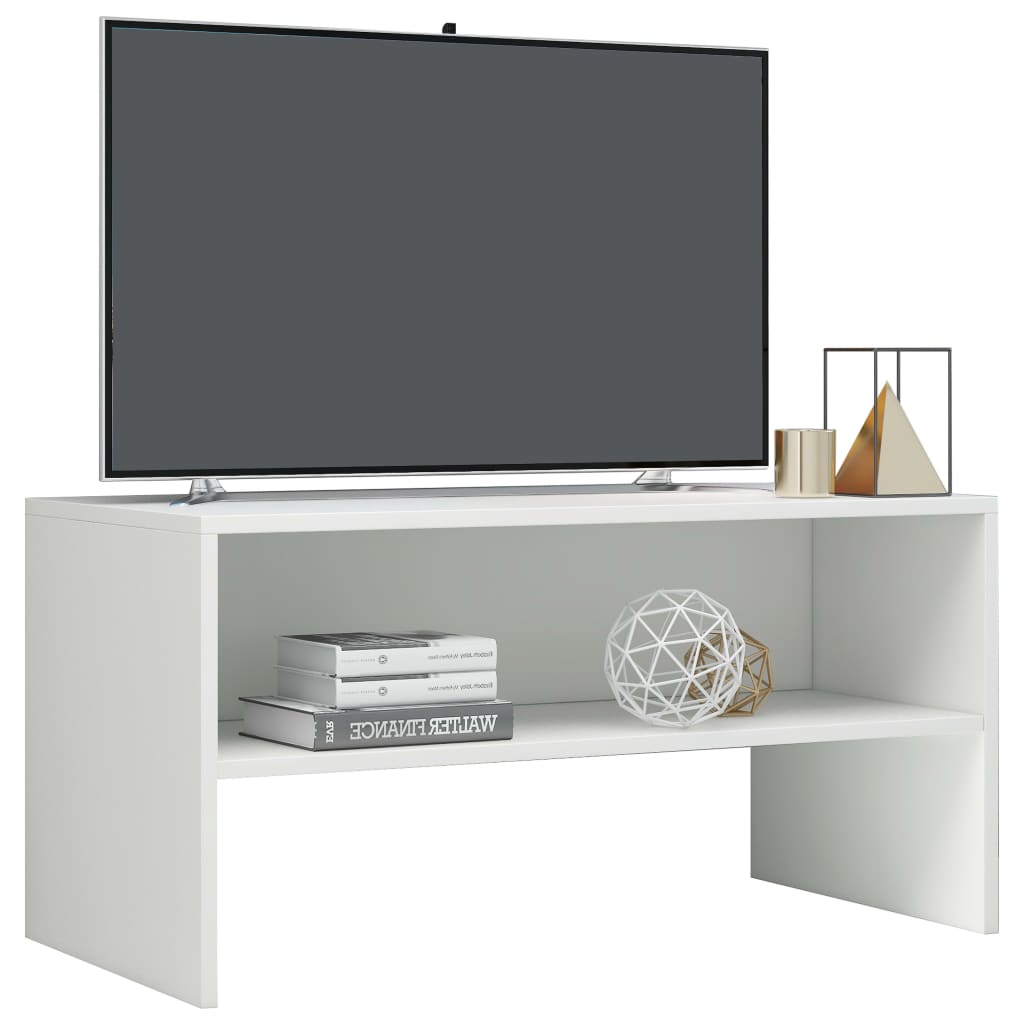 vidaXL TV omarica visok sijaj bela 80x40x40 cm iverna plošča