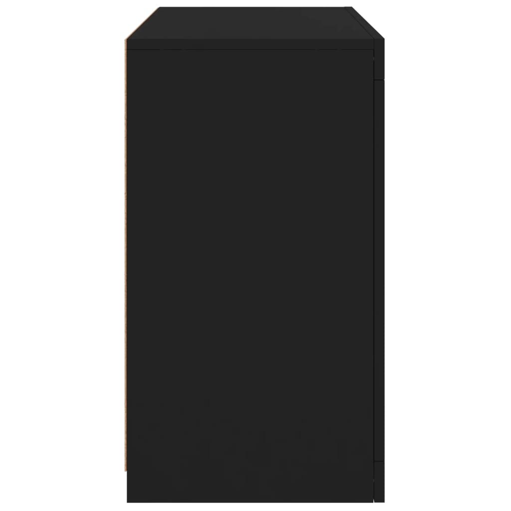 vidaXL Komoda z LED lučkami črna 60,5x37x67 cm