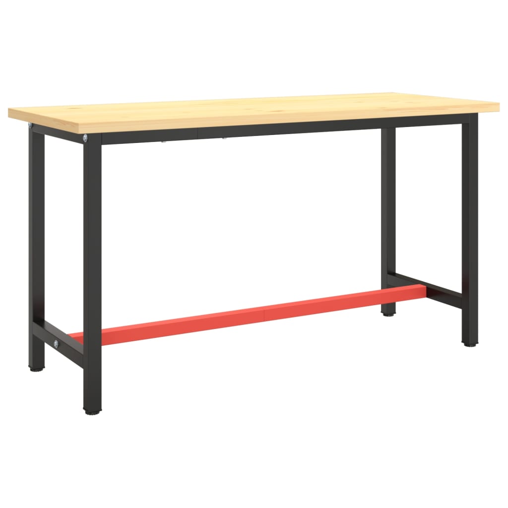 vidaXL Okvir za delovno mizo mat črn in mat rdeč 140x50x79 cm kovinski