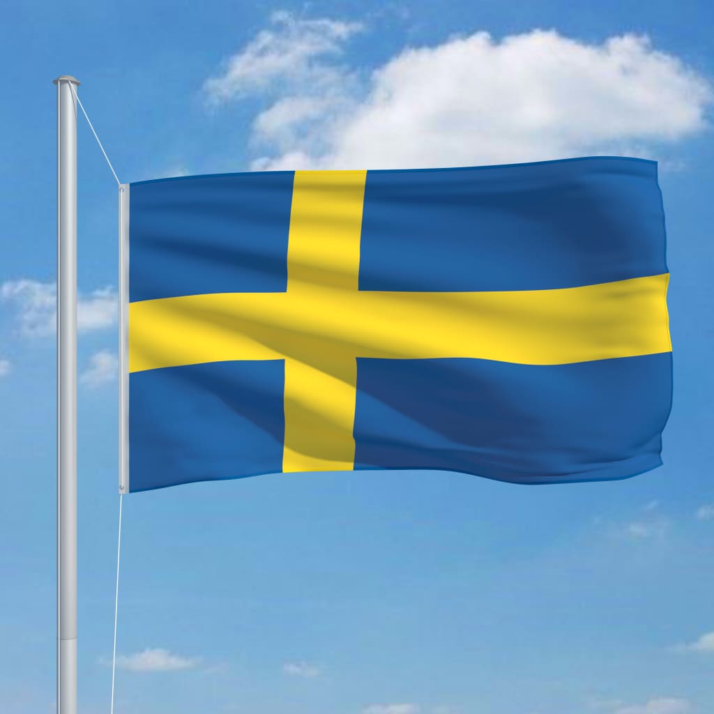 vidaXL Zastava Švedske in aluminijast zastavni drog 6,2 m