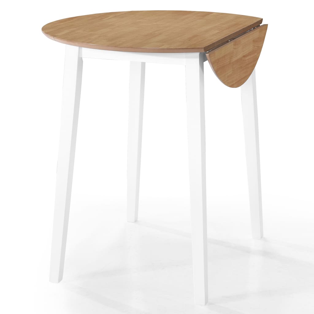vidaXL Barska miza in stoli 3-delni komplet trden les naravna in bela