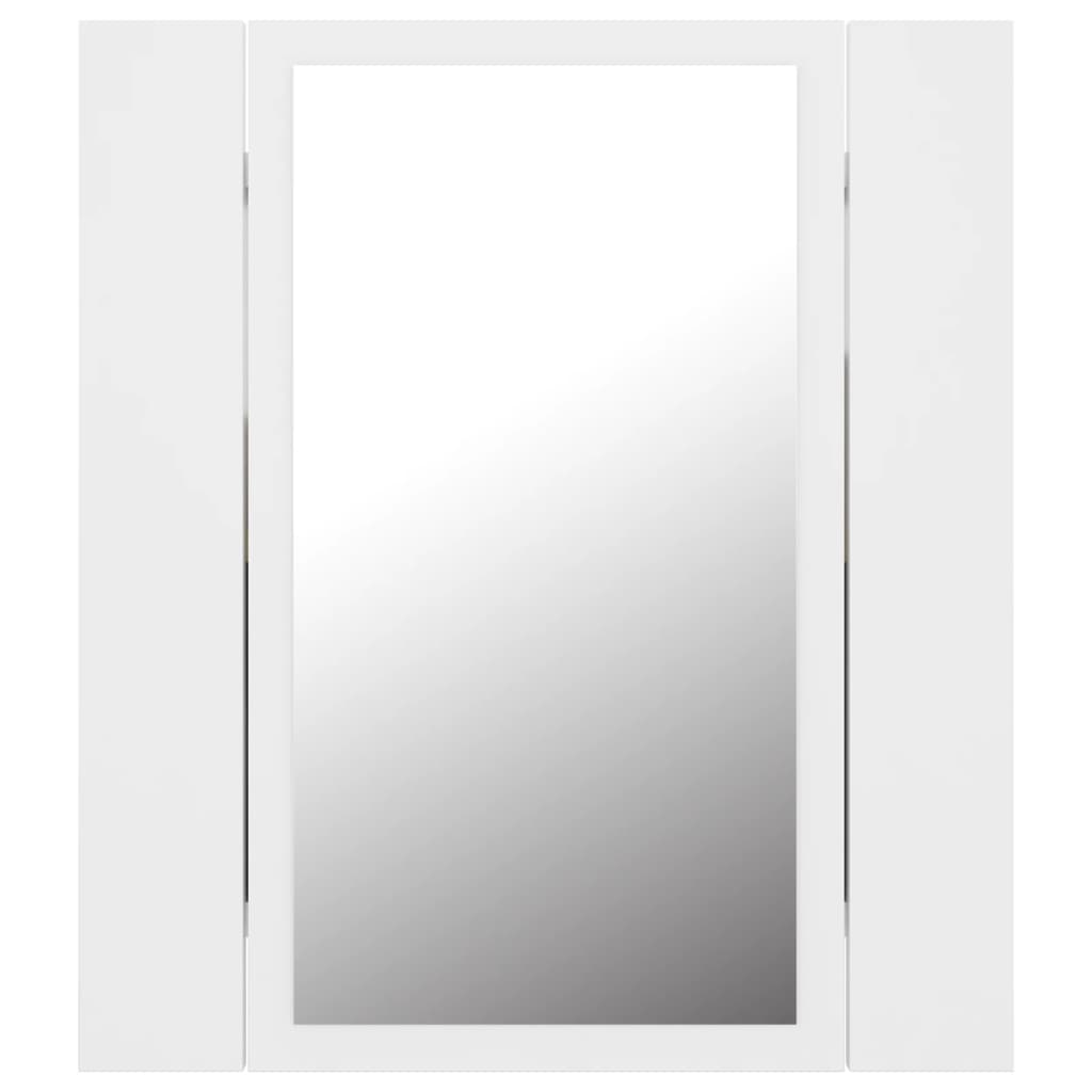 vidaXL LED kopalniška omarica z ogledalom bela 40x12x45 cm akril