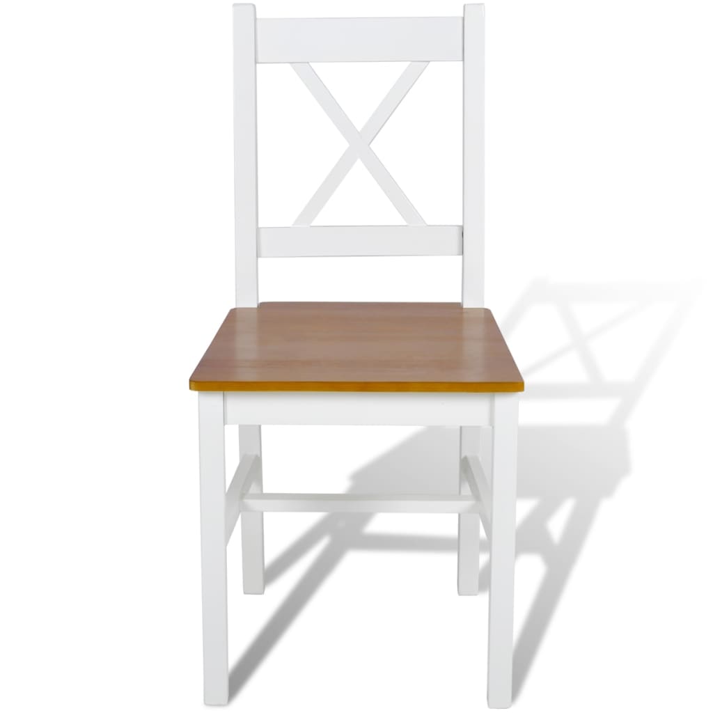 vidaXL Jedilni stoli 4 kosi beli iz borovine
