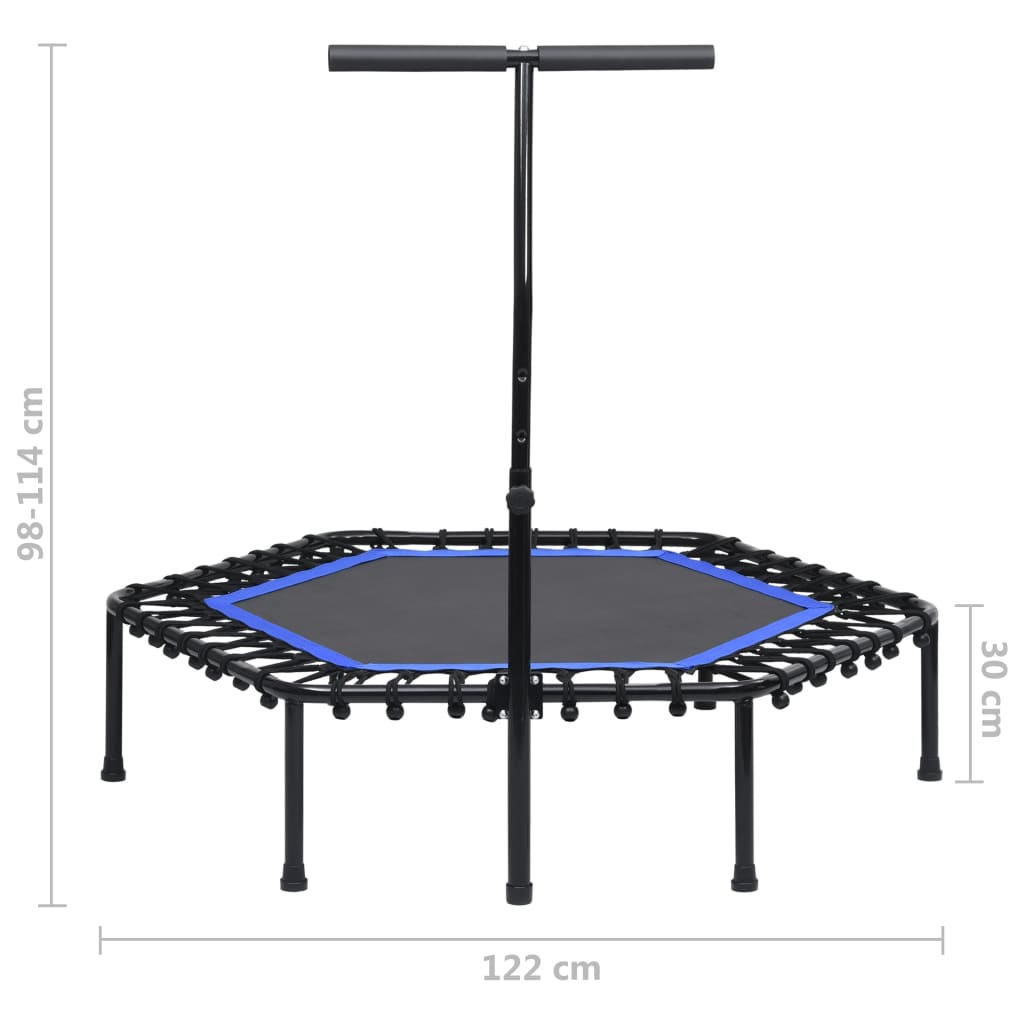 vidaXL Fitnes trampolin z ročajem 122 cm