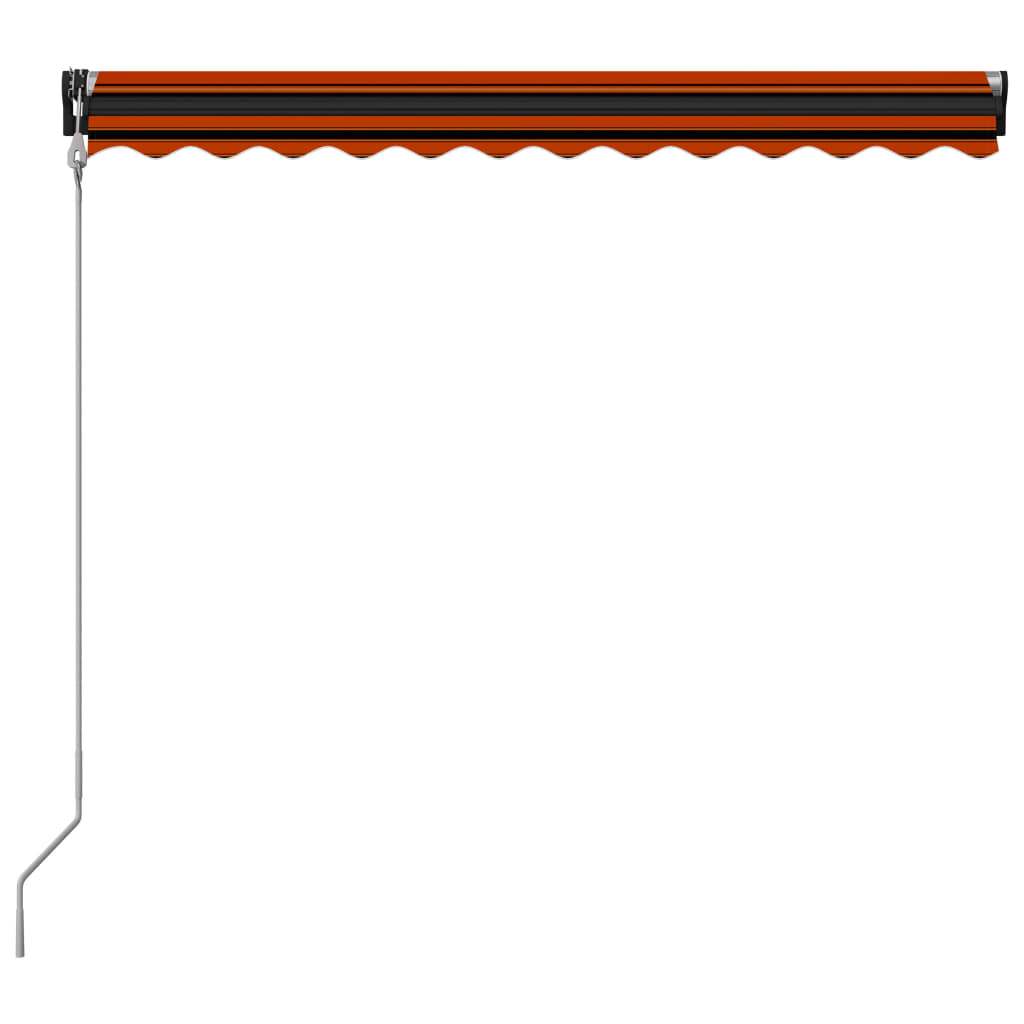 vidaXL Avtomatska zložljiva tenda 300x250 cm oranžna in rjava