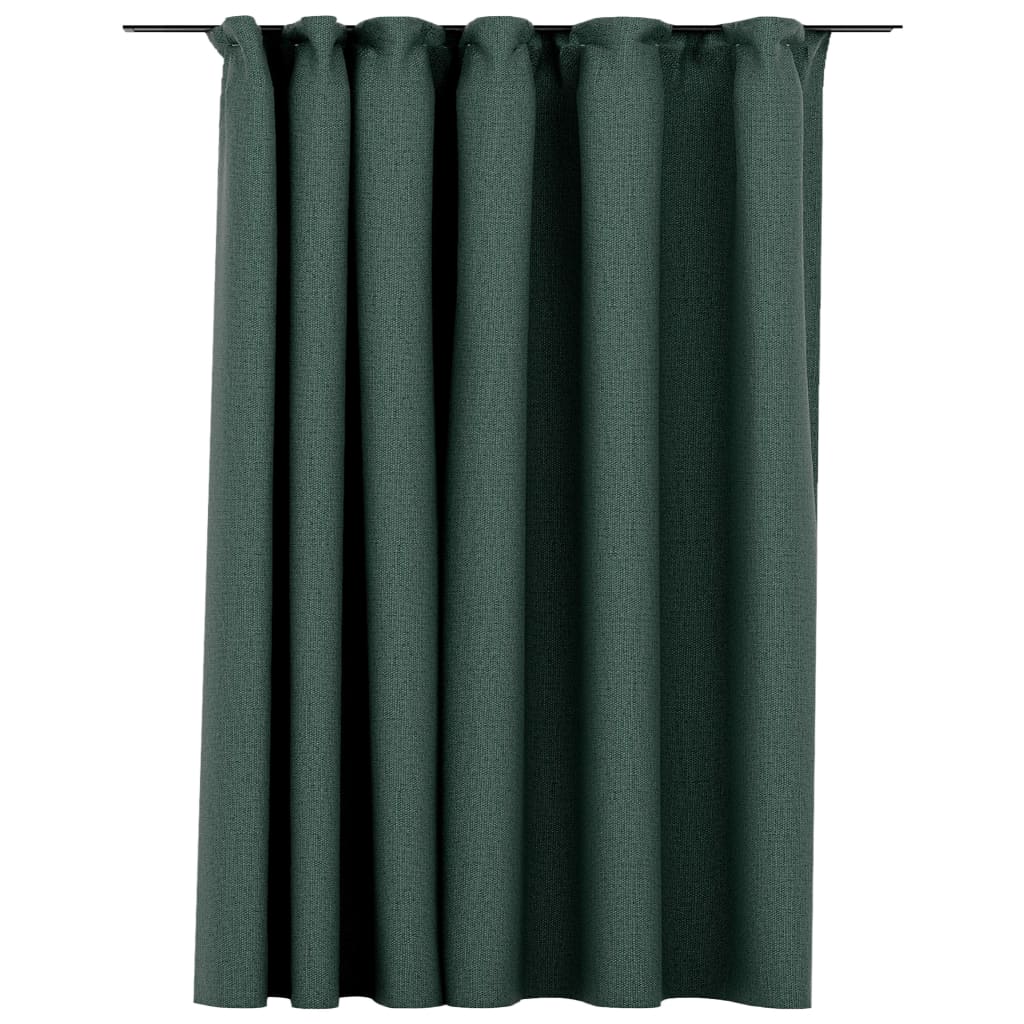 vidaXL Zatemnitvena zavesa z obešali videz platna zelena 290x245 cm