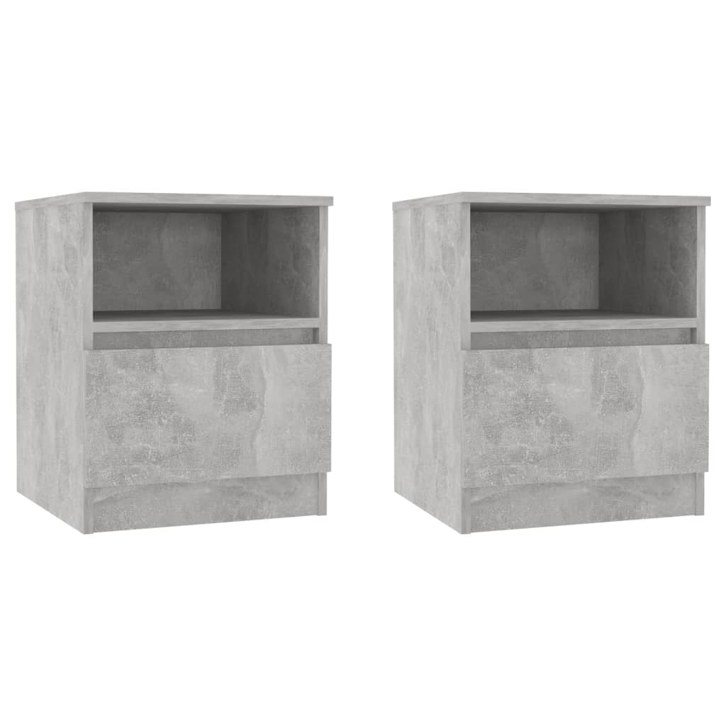 vidaXL Nočna omarica 2 kosa betonsko siva 40x40x50 cm iverna plošča
