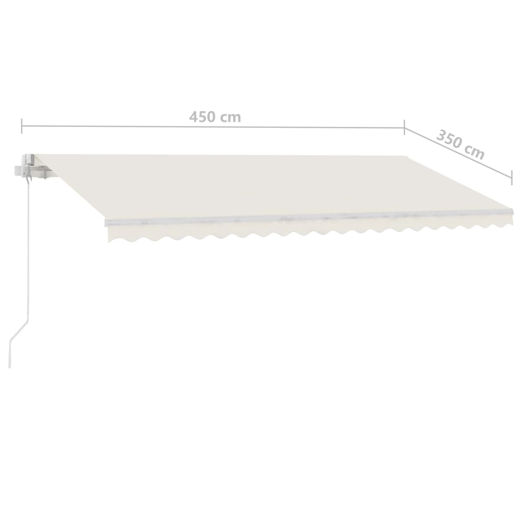 vidaXL Prostostoječa ročno zložljiva tenda 450x350 cm krem