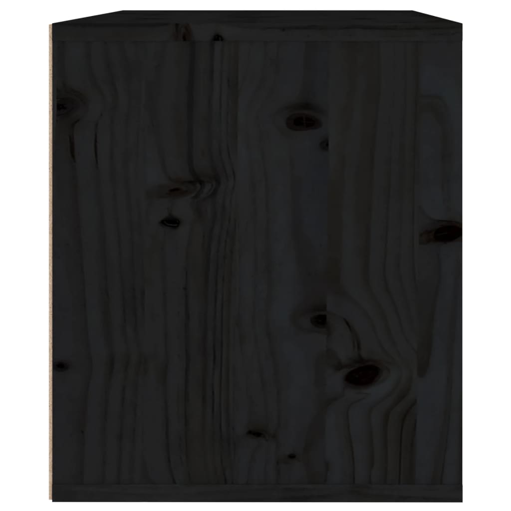 vidaXL Stenska omarica črna 40x30x50 cm trdna borovina