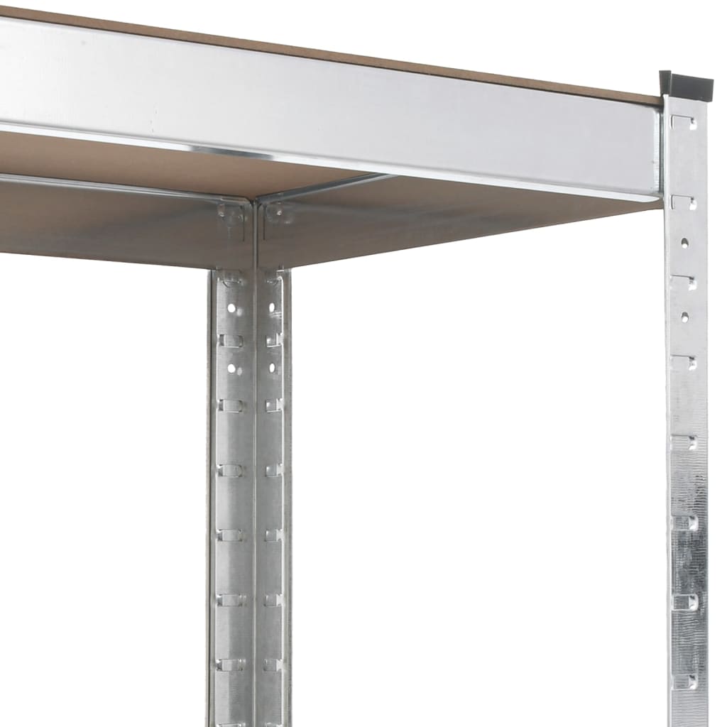 vidaXL 5-nadstropna delovna miza s policami srebrno jeklo in inž. les
