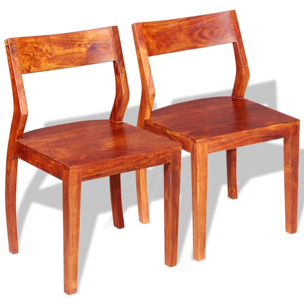 vidaXL Jedilni stol 2 kosa trden akacijev les in palisander