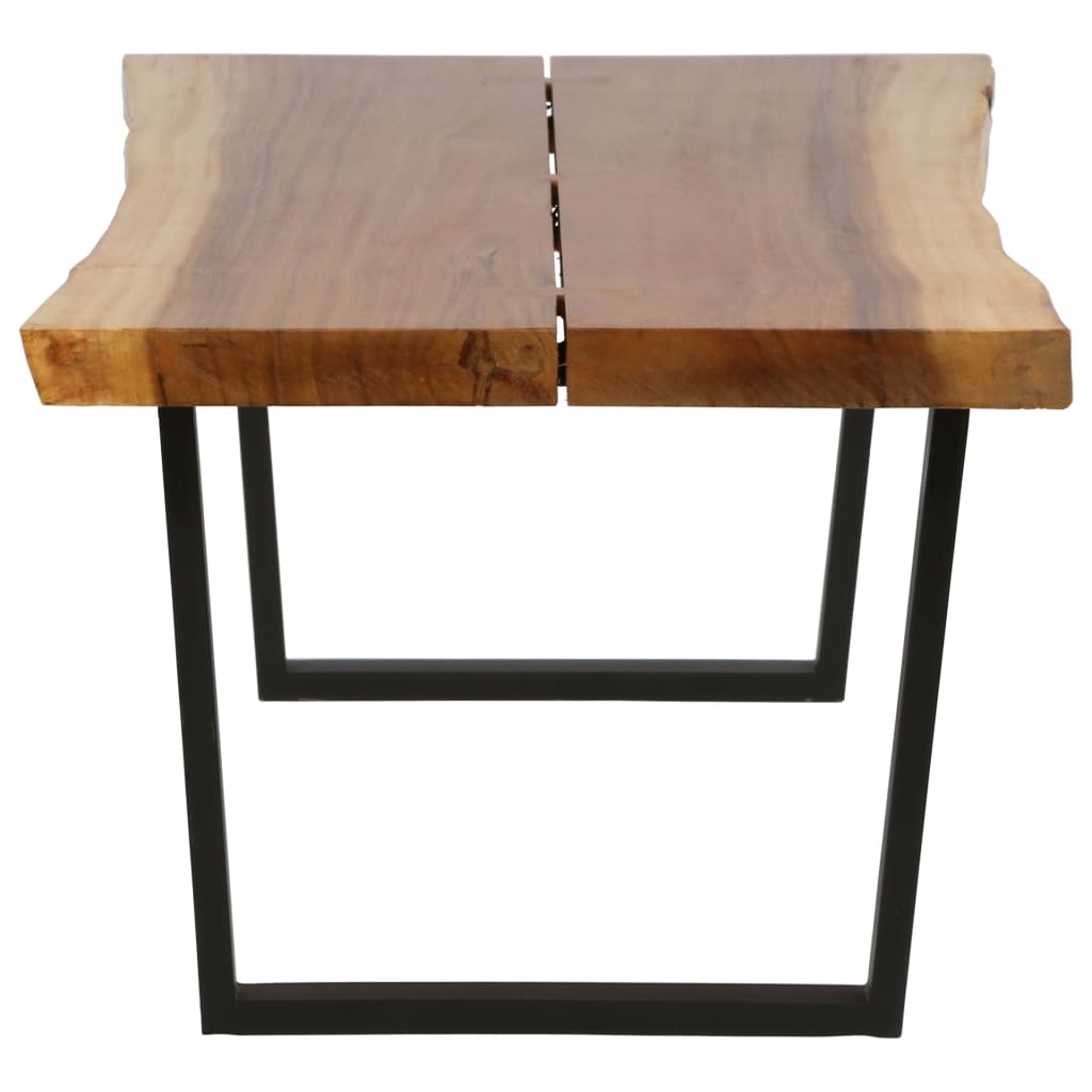 vidaXL Klubska mizica iz trdnega lesa suar 102x56x41 cm