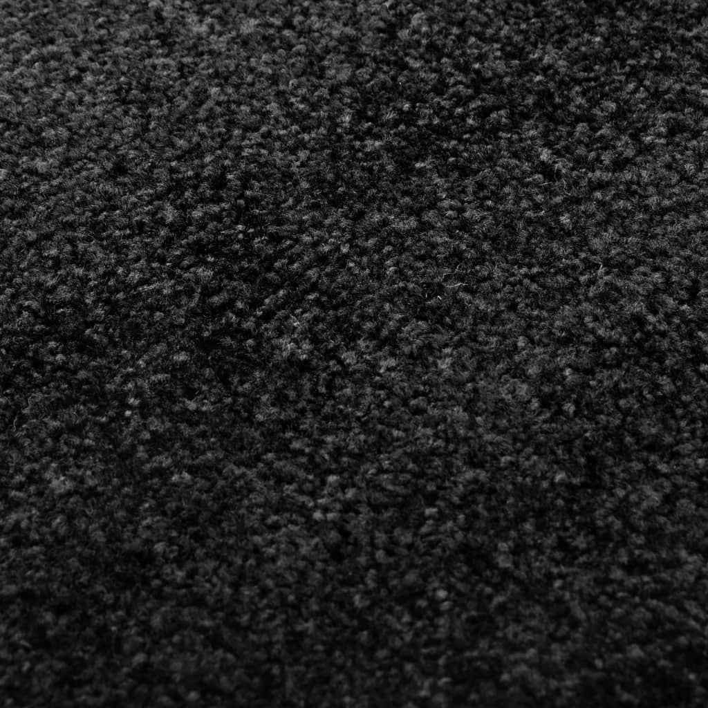vidaXL Pralni predpražnik črn 90x150 cm