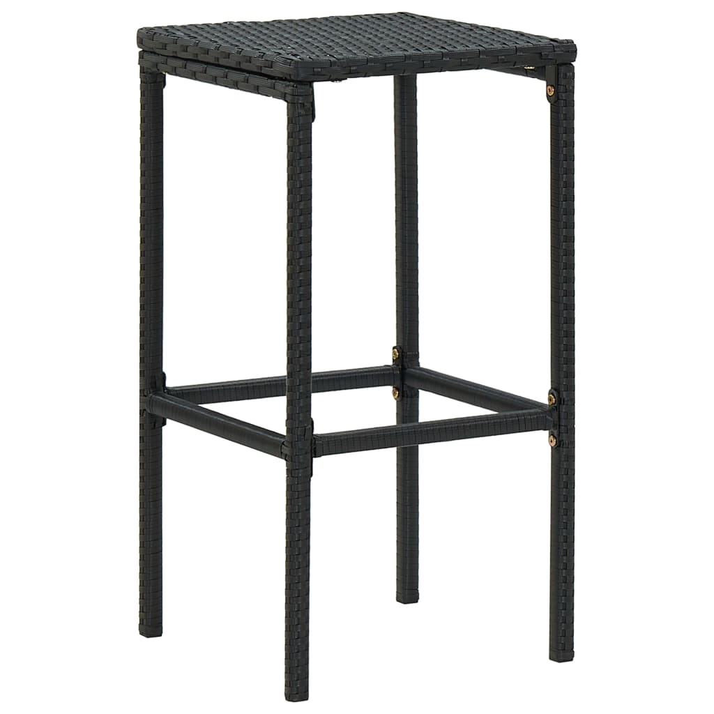 vidaXL Barski stolčki z blazinami 2 kosa črn poli ratan