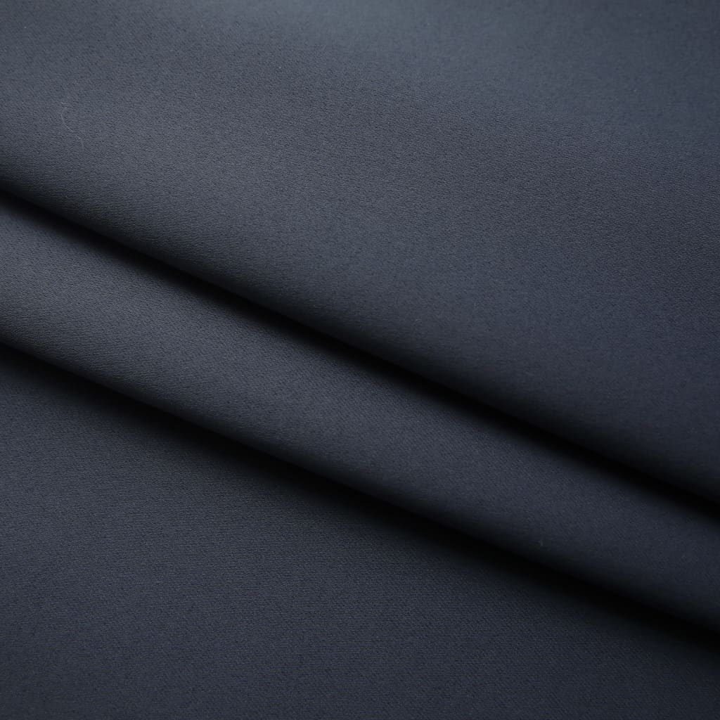 vidaXL Zatemnitvene zavese z obešali 2 kosa antracitne 140x225 cm