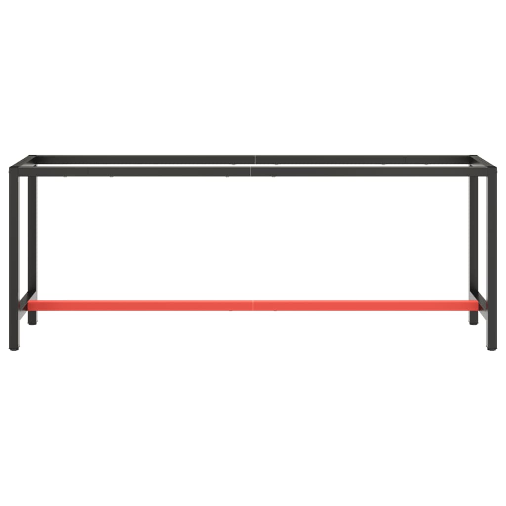vidaXL Okvir za delovno mizo mat črn in mat rdeč 210x50x79 cm kovinski