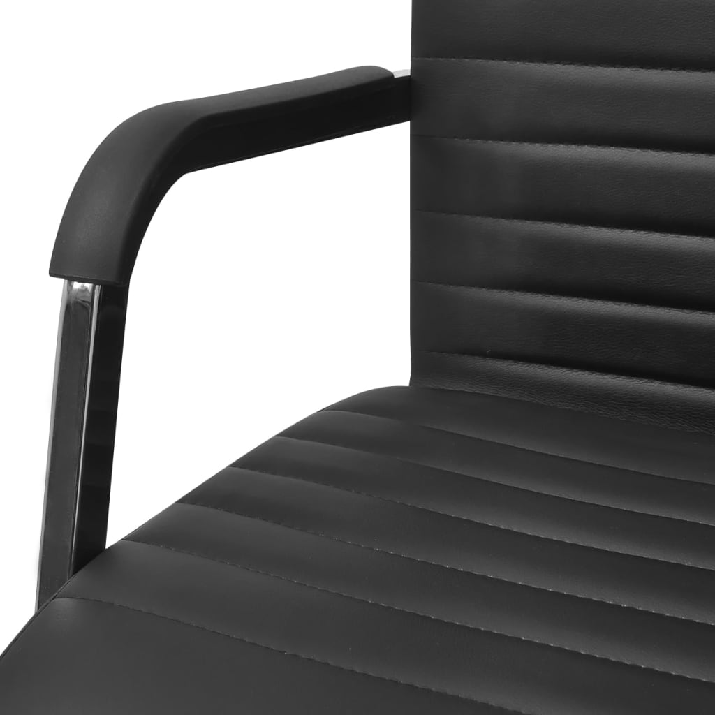 vidaXL Pisarniški stol umetno usnje 55x63 cm črn
